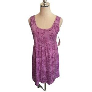 Icantoo Purple Size Extra Small Dress Womens Paisley Knee Length 100% Cotton NEW